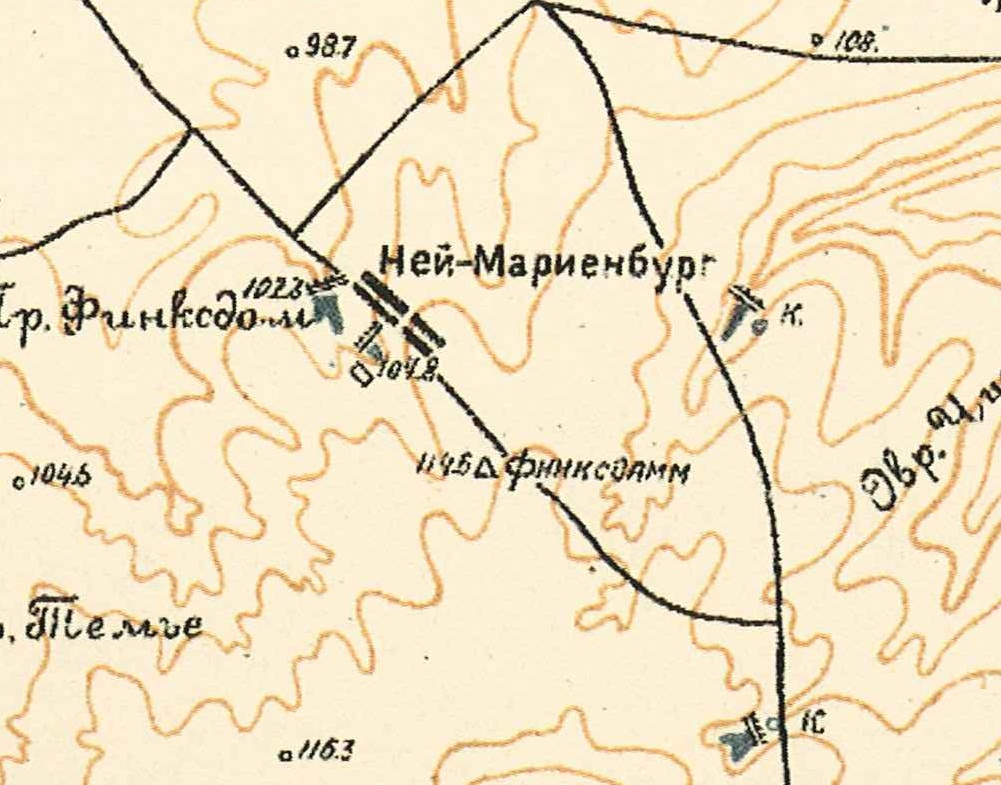 Map showing Neu-Marienburg (1935).