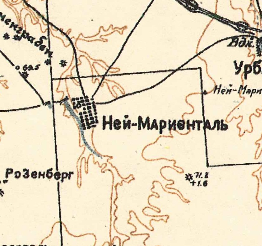 Map showing Neu-Mariental (1935).