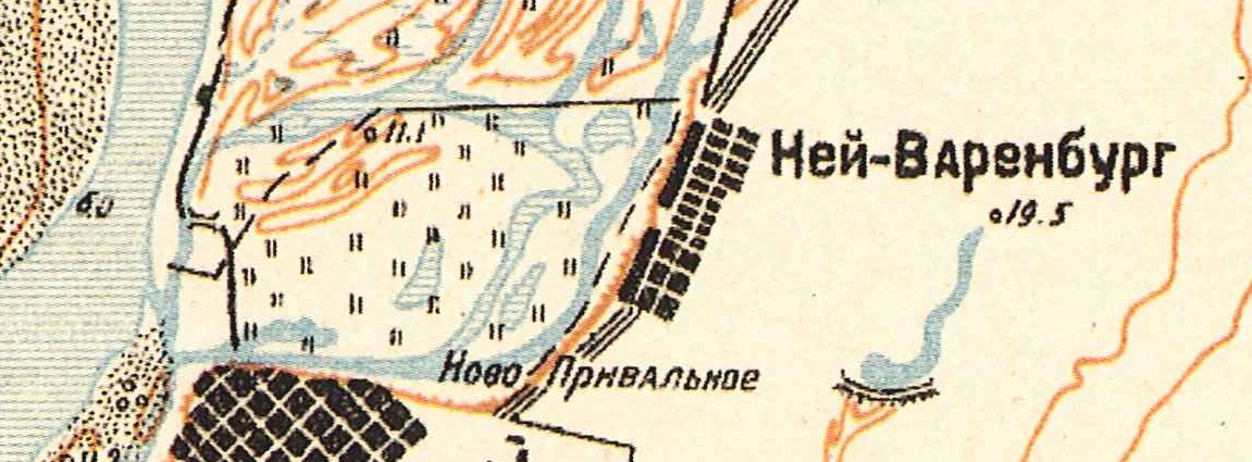 Map showing Neu-Warenburg (1935).
