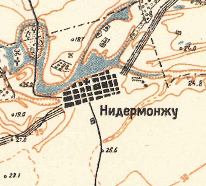 Map showing Nieder-Monjou (1935).