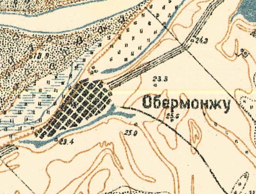 Map showing Ober-Monjou (1935).