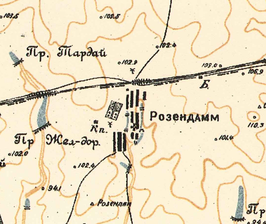 Map showing Rosendamm (1935).