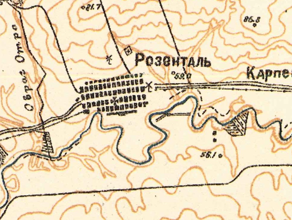 Map showing Rosental (1935).