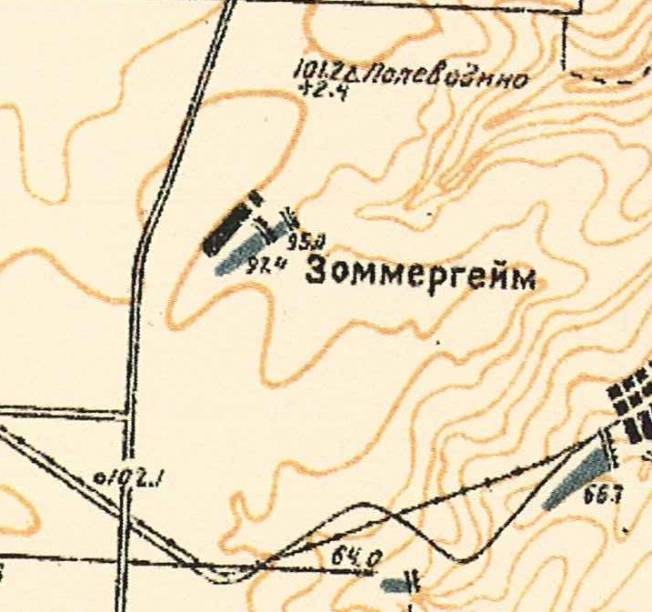 Map showing Sommerheim (1935).