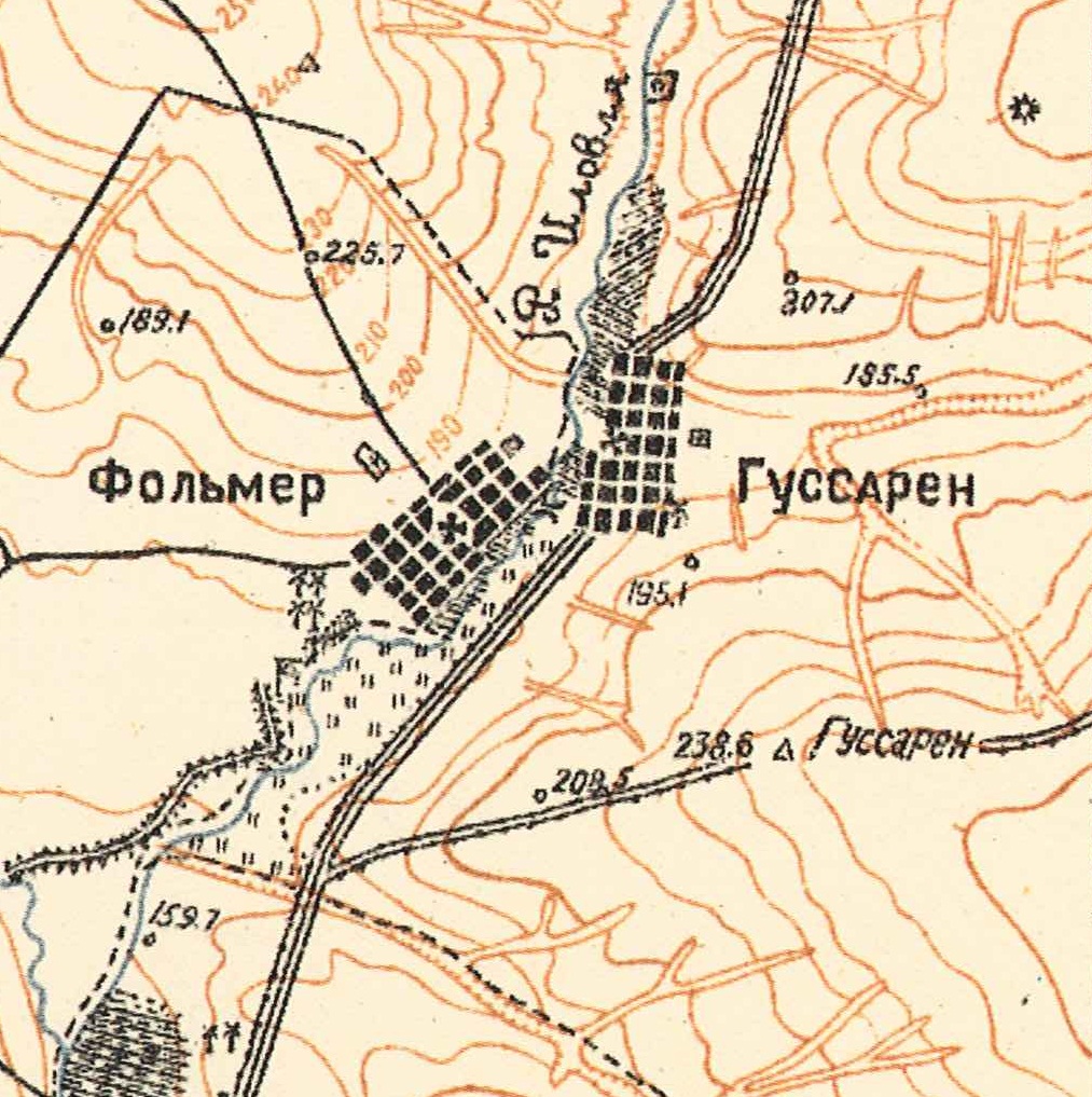 Map showing Volmer on the left (1935).
