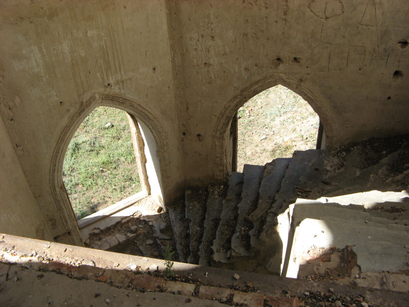 Lutheran Church in Schäfer. Interior stairs (2008). Source: Alexander Perebinos