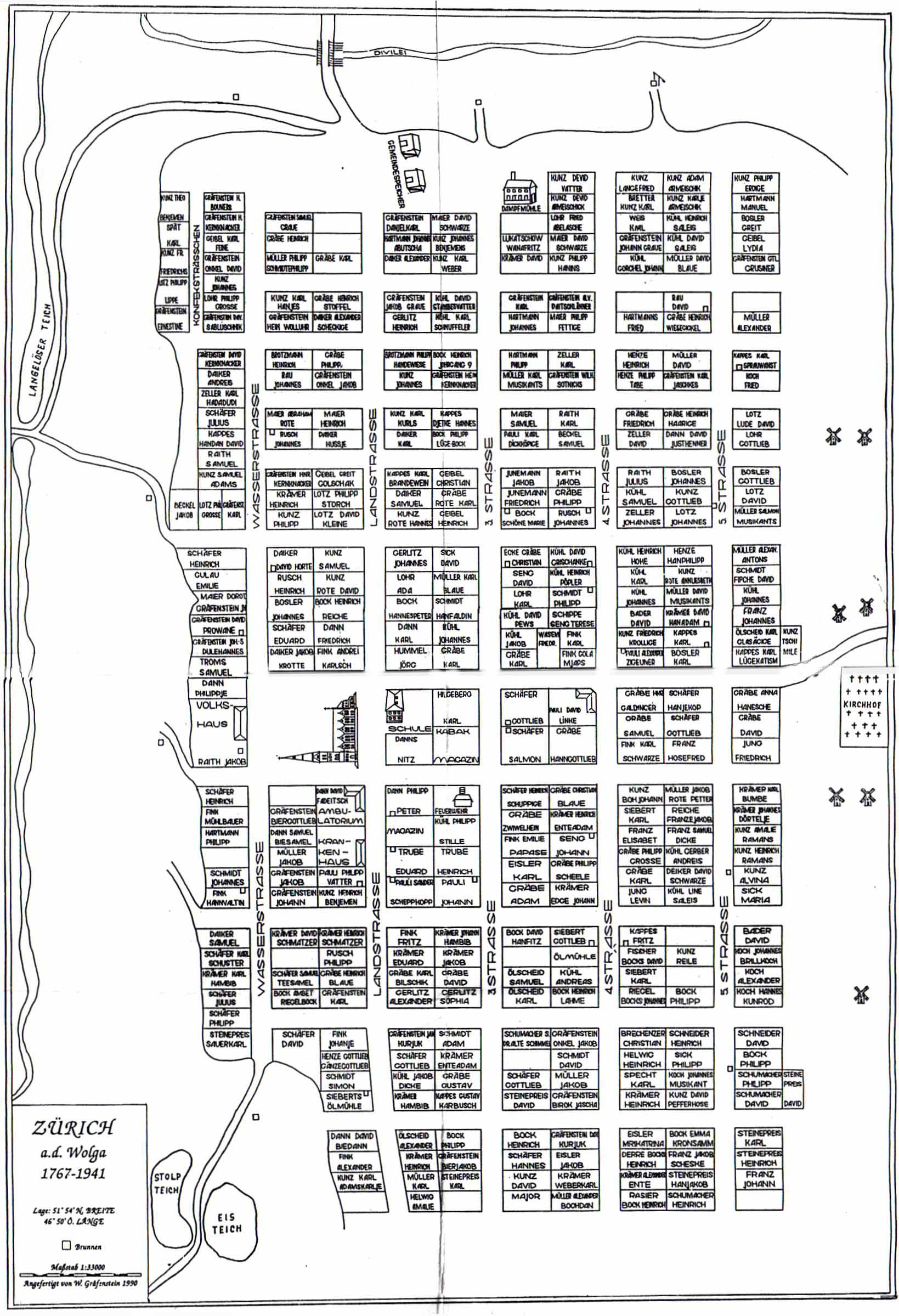 Map of Zürich. Source: wolgadeutsche.net.