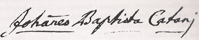 Johann Baptist Cattaneo Signature
