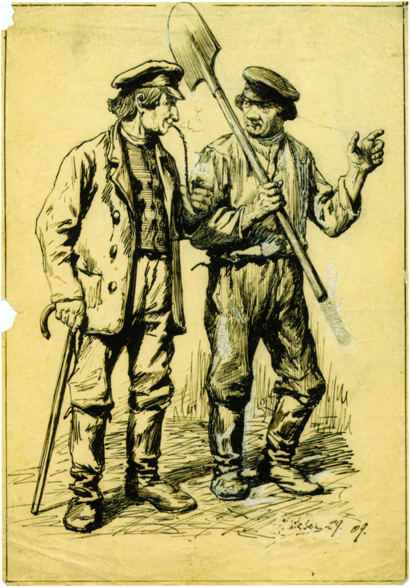 Drawing of Volga Germans by Jakob Weber.